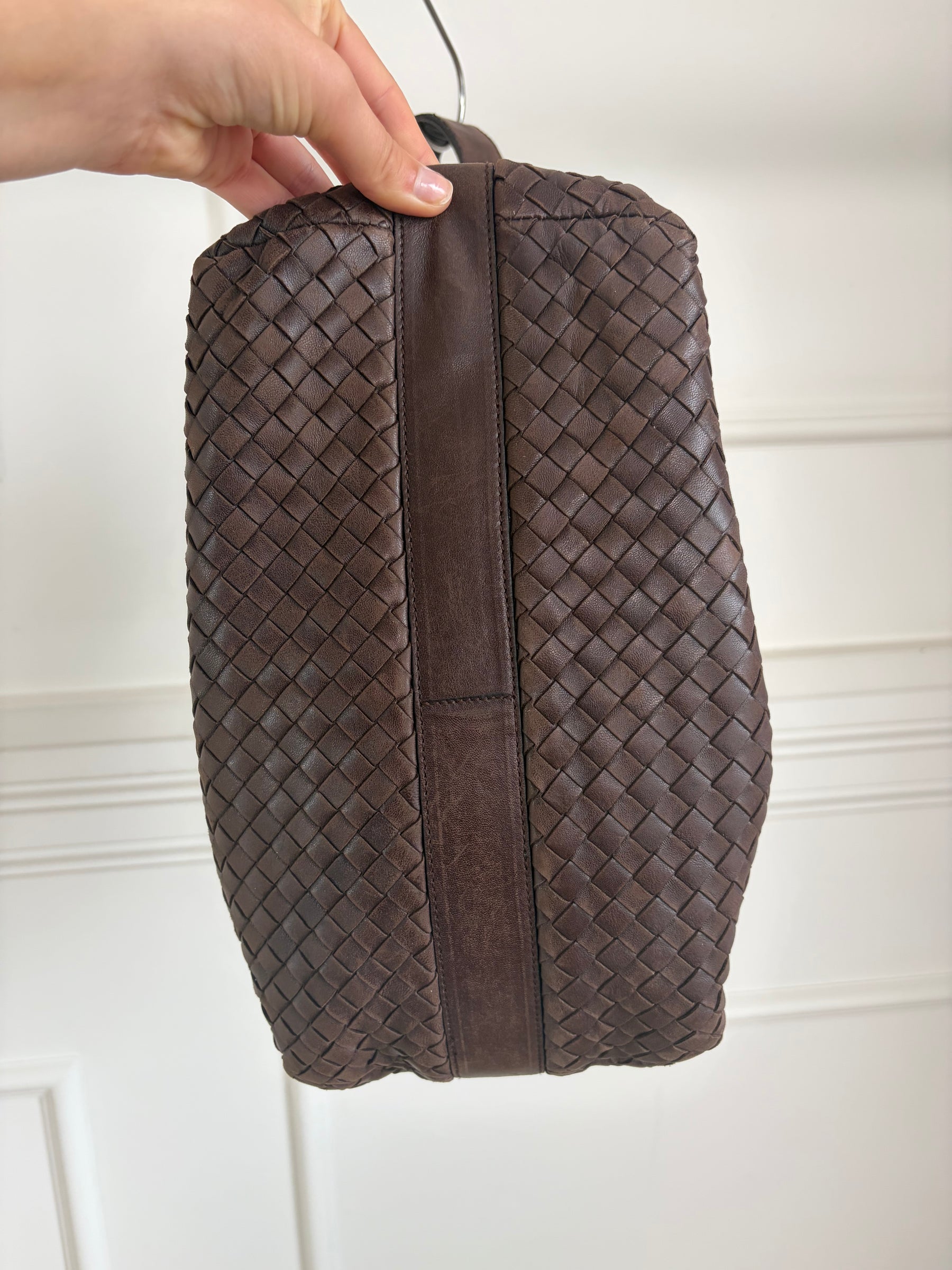 Bottega Veneta Chocolate Brown Intrecciato Leather Pyramid Hobo Bag