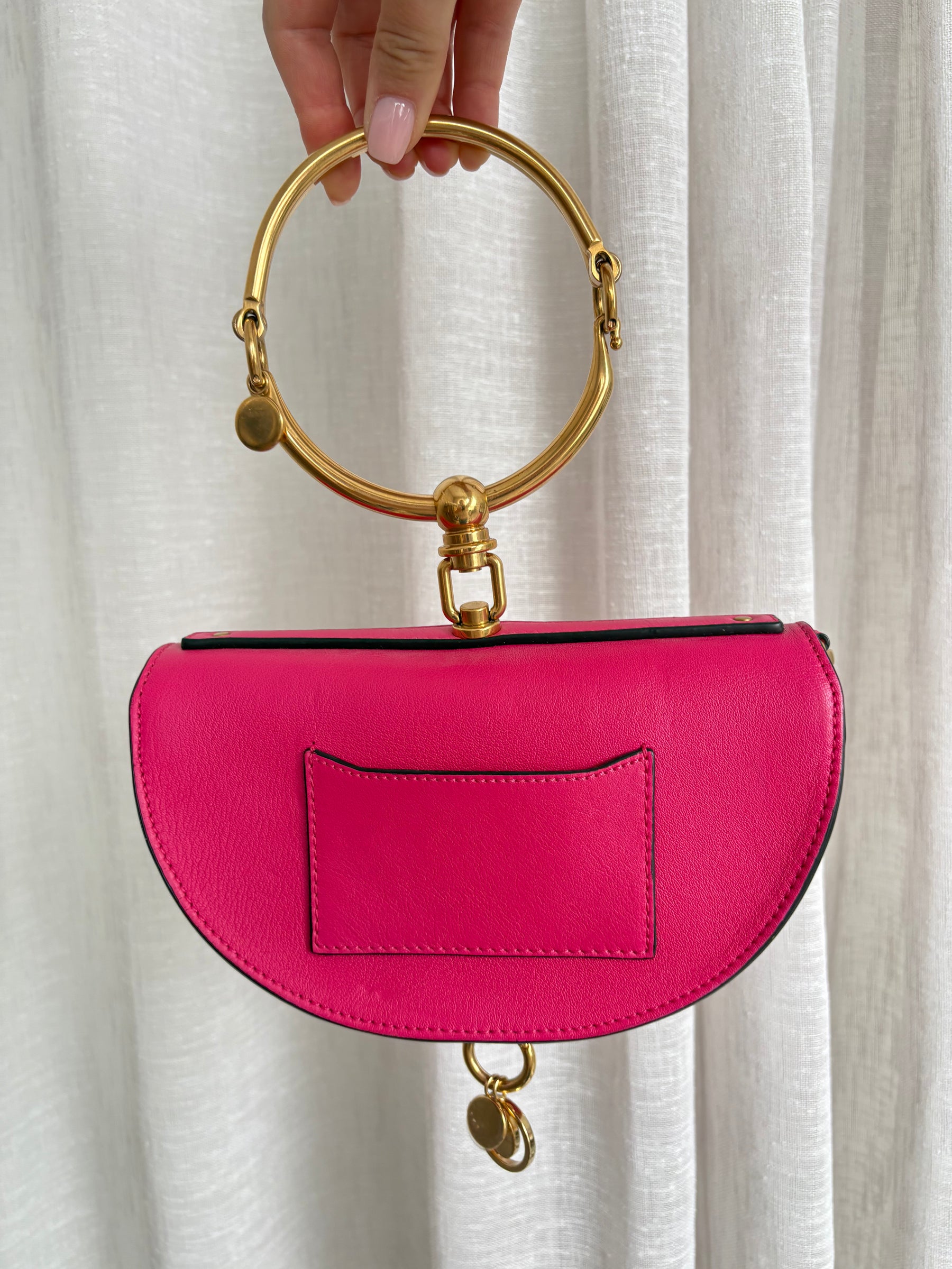 Chloé Pink Leather Nile Minaudiere Bag