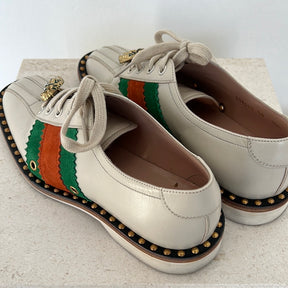 Gucci Quentin Studded Loafers with Tiger, 38