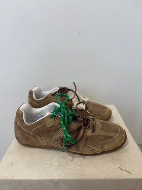 Miu Miu x New Balance Beige Suede Sneakers, 37.5