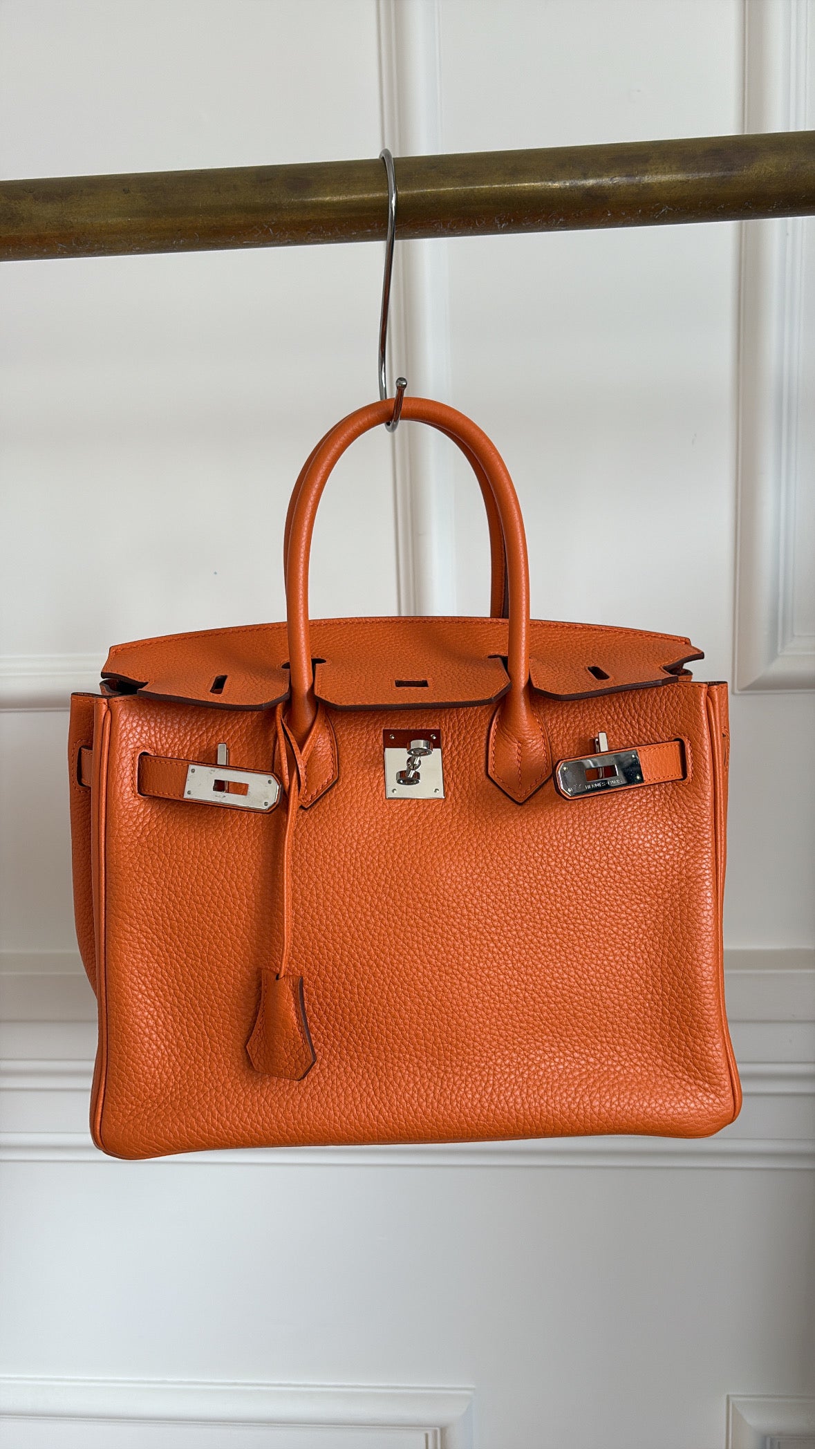 Hermès Birkin 30 Orange Taurillon Clemence Leather With Paladium Hardware