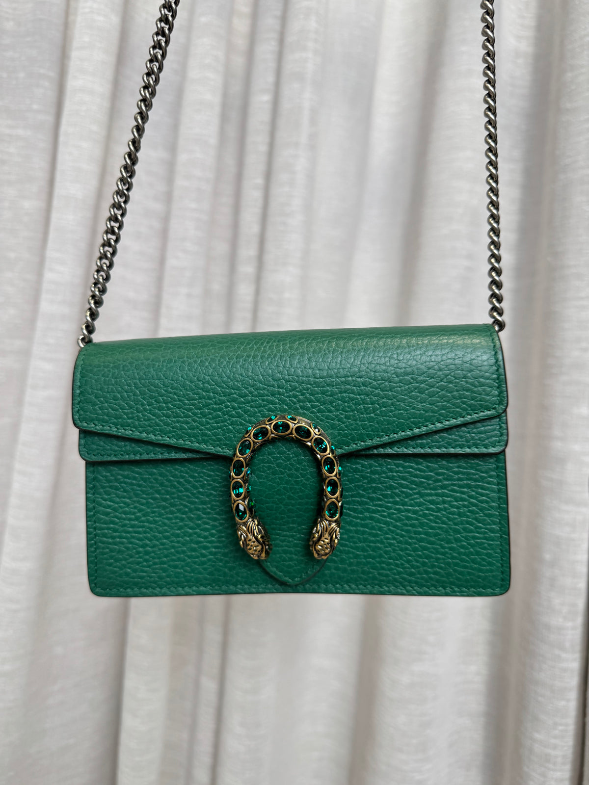 Gucci Green Leather Super Mini Dionysus