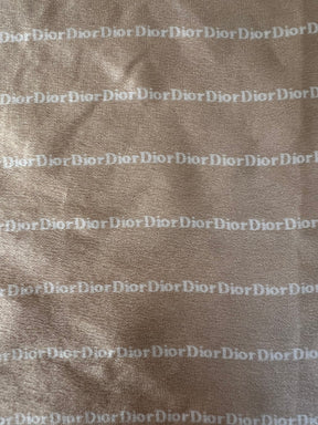 Dior Beige and White Logo Print Silk Scarf