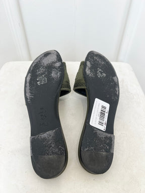 Christian Dior Khaki Embroidered D Way Slides, 39