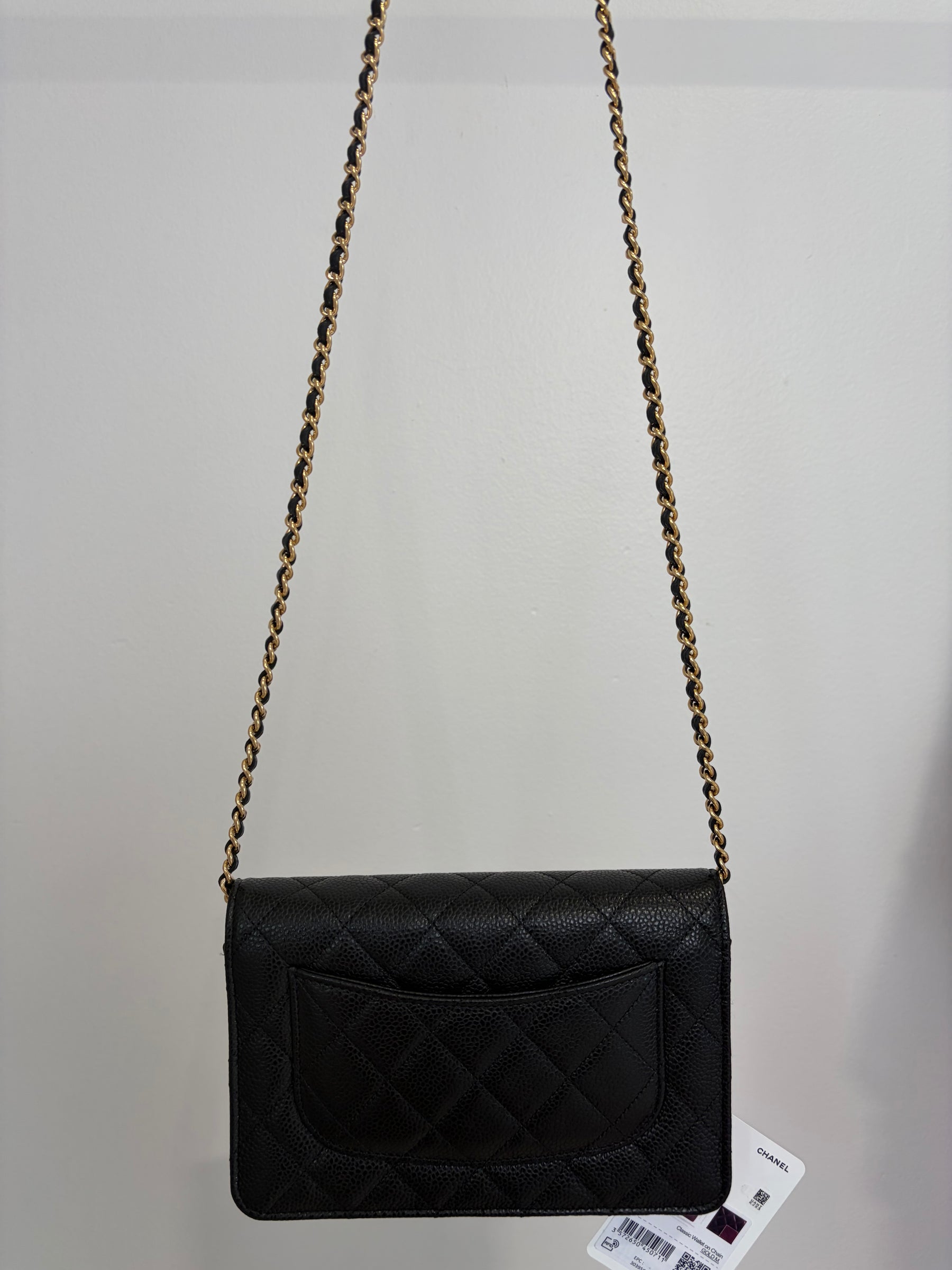 LAYBY PAYMENT 1/3 Chanel Black Caviar Leather Wallet on Chain $3325 remaining, SKU 067652