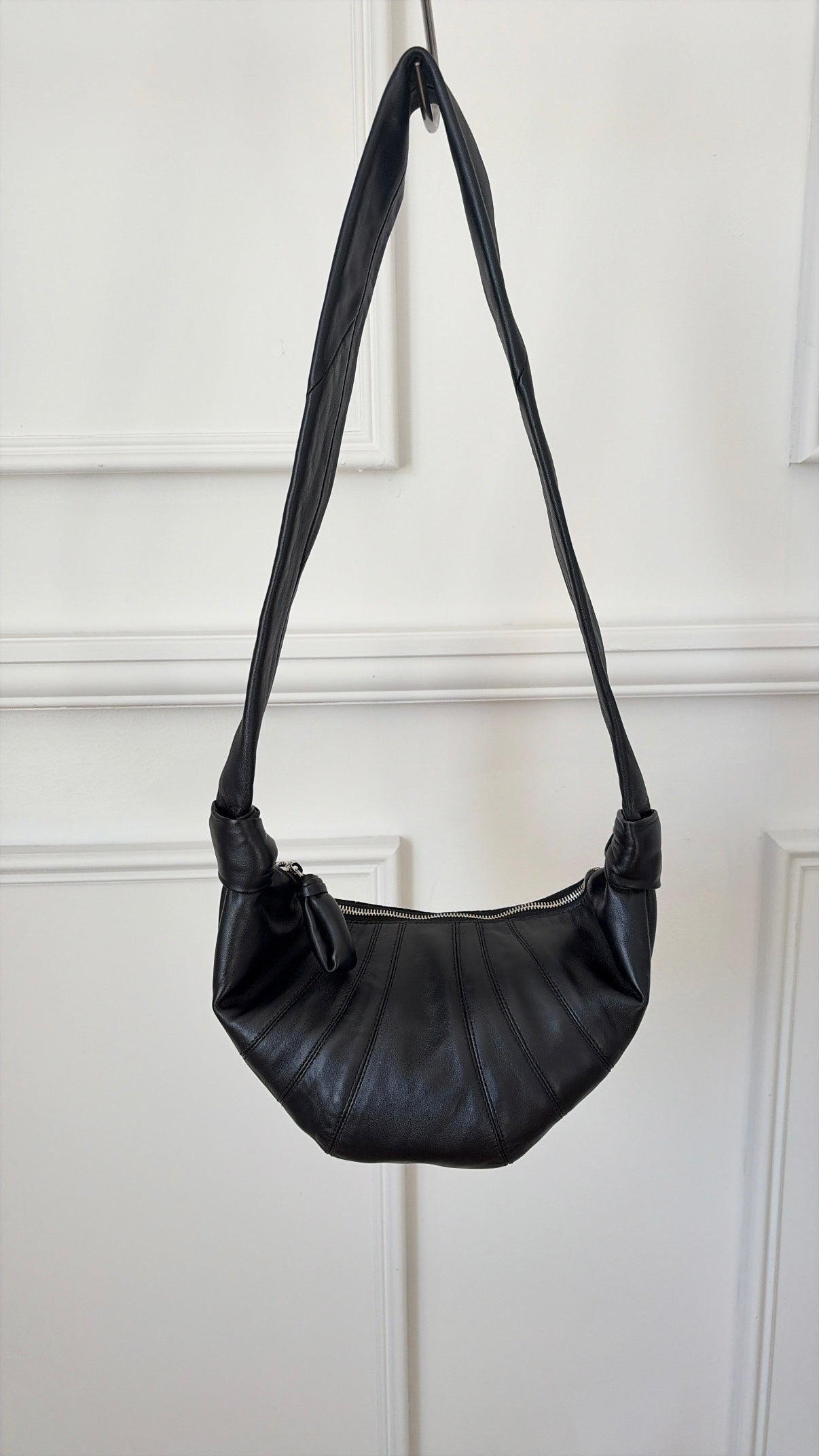 Lemaire Black Leather Croissant Bag