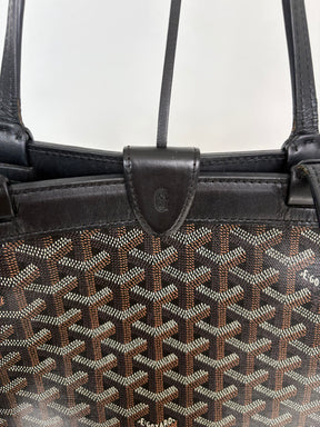Goyard Black Leather and Coated Canvas Bellechasse Biaude PM Bag