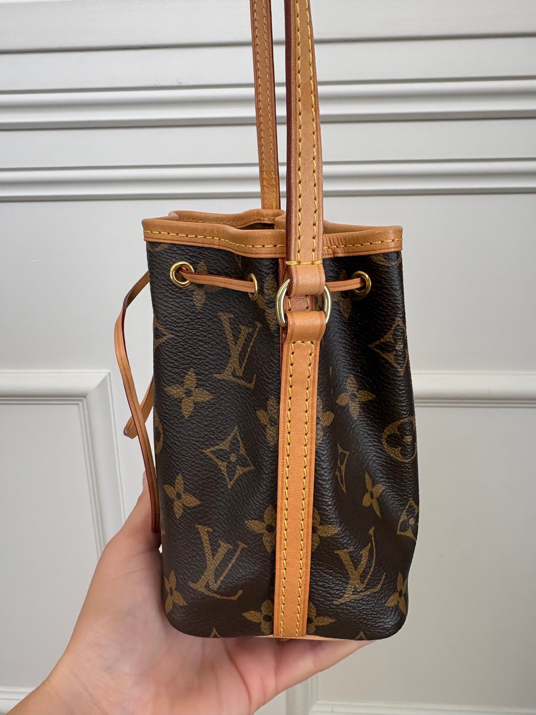 Louis Vuitton Canvas Monogram Mini Drawstring Bucket Bag