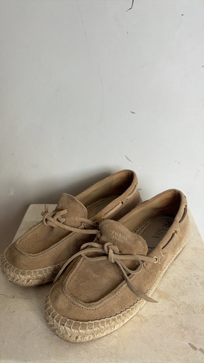 Prada Beige Suede Espadrille Mocassin, 38