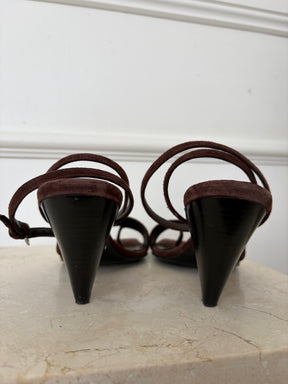 Camilla and Marc Brown Suede Ankle Strap Heels, 39