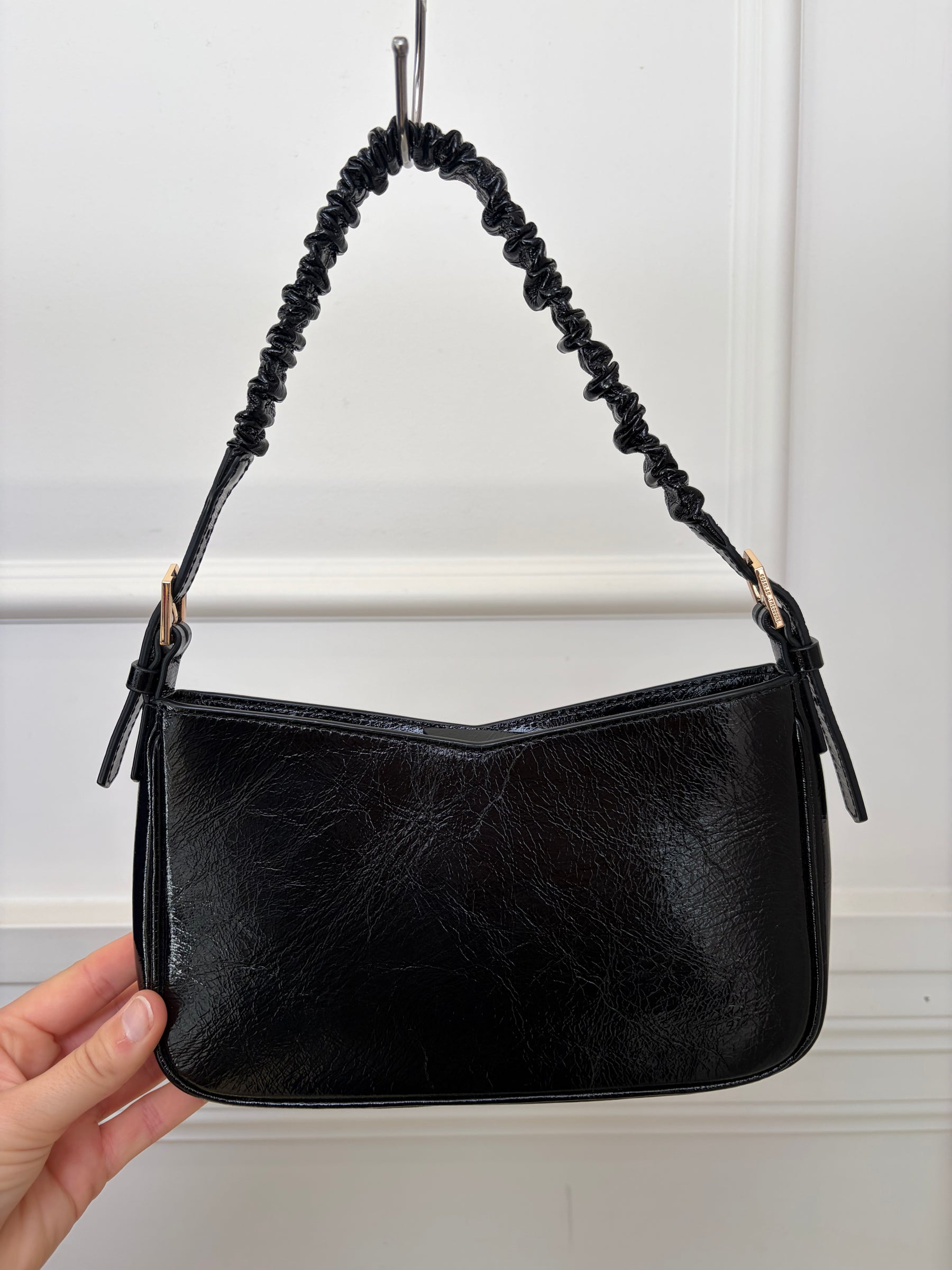 Scanlan Theodore Black Patent Leather Shoulder Bag