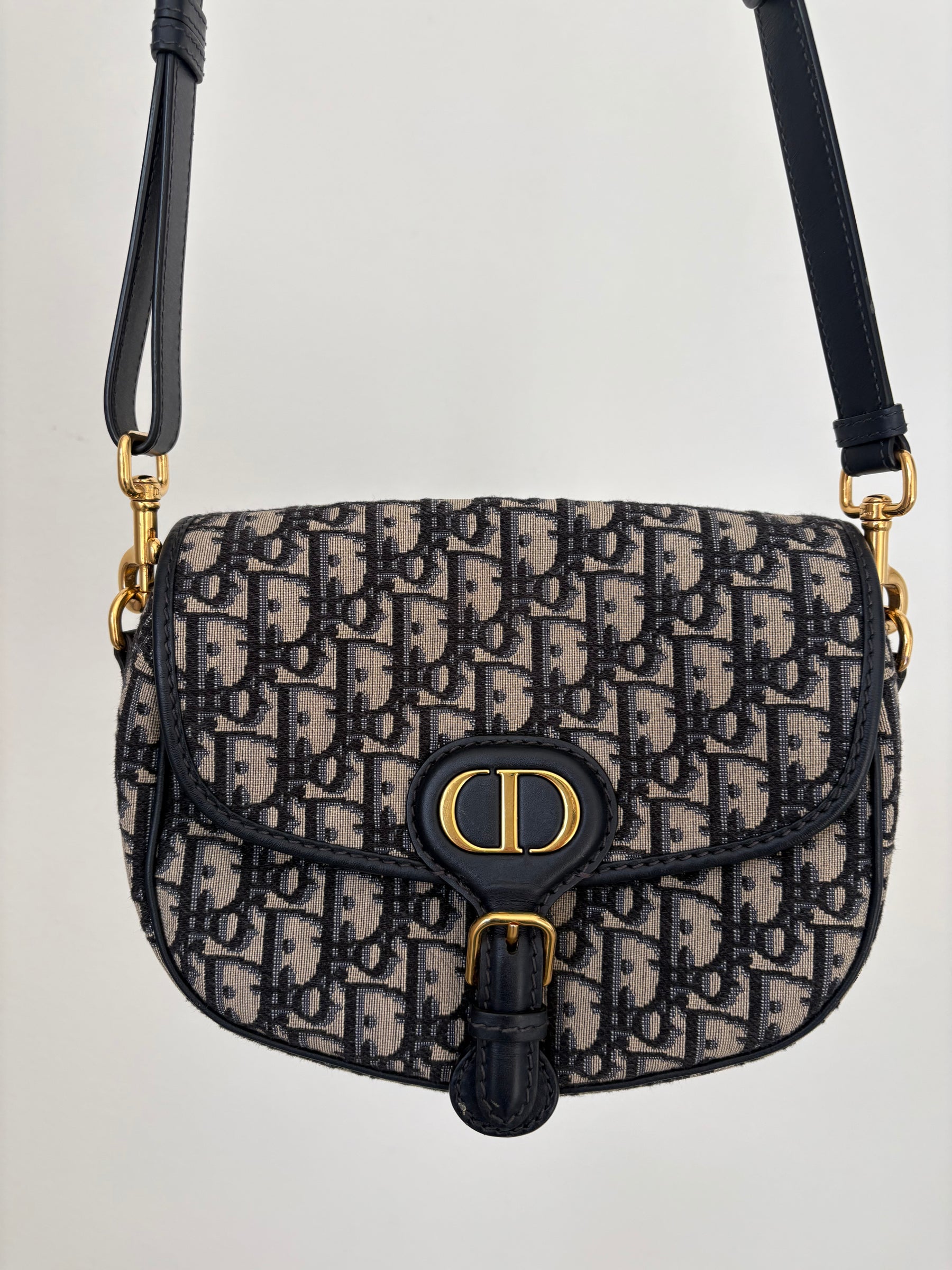 Dior Navy Oblique Canvas Bobby Bag