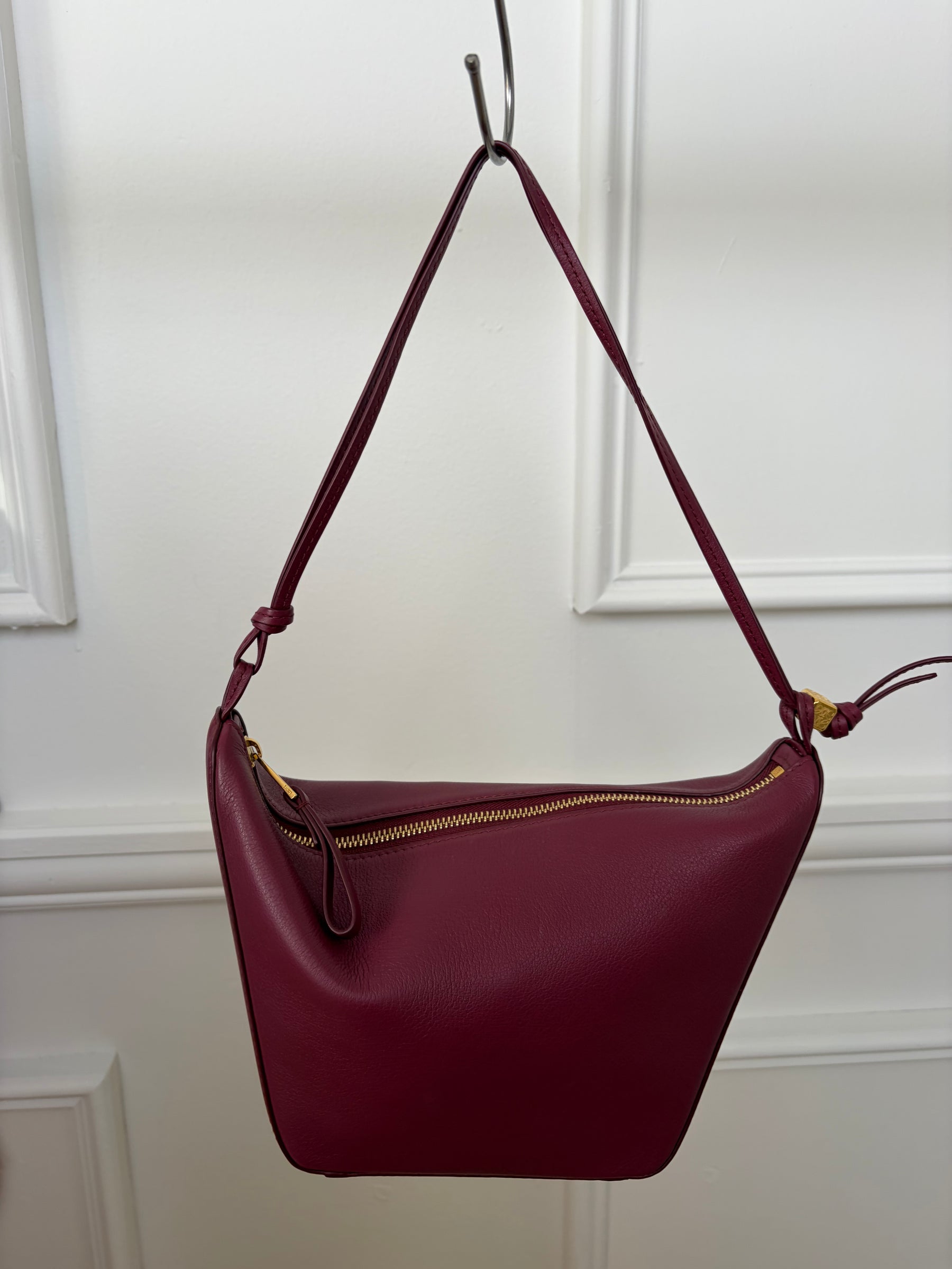 Loewe Mini Hammock Hobo Bag in Maroon