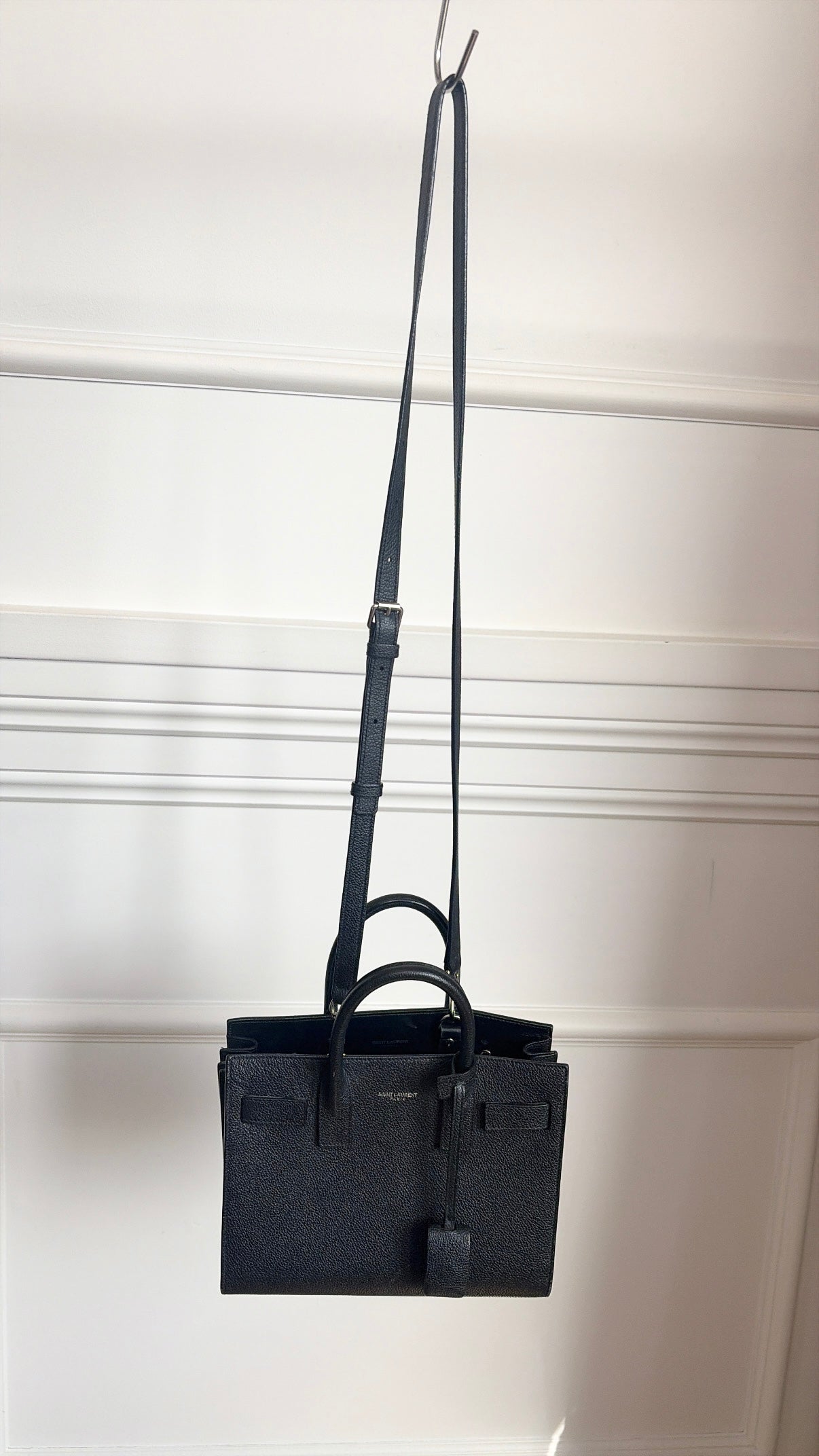 Saint Laurent Black Leather Nano Sac De Jour
