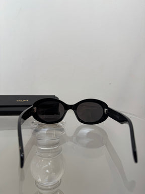Celine Black Oval Triomphe Sunglasses