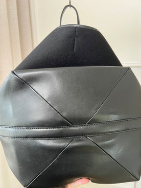 Totême Felt And Leather Belted Tote Black