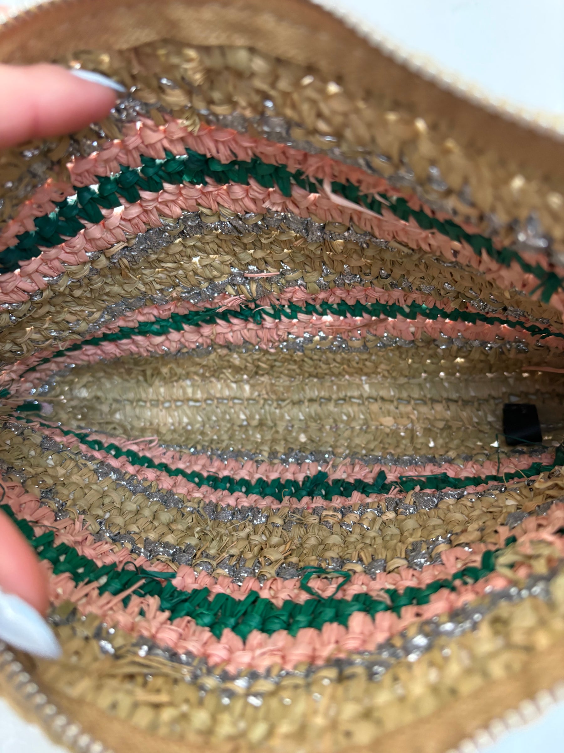 LOEFFLER RANDALL Raffia Clutch With Pom Poms