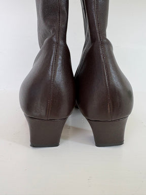 Khaite Brown Leather Ankle Boots, 37