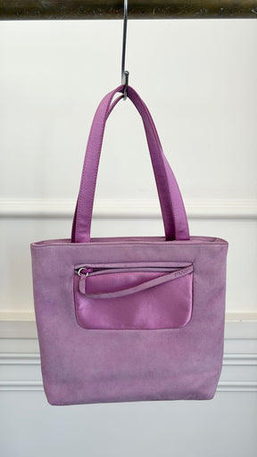 Prada Purple Suede and Silk Mini Tote,