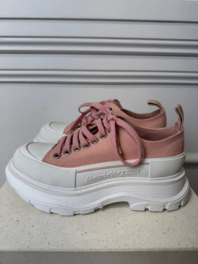 Alexander McQueen Pink Canvas Chunky Sneaker, 35.5 D