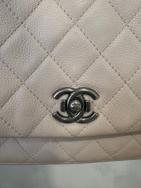 Chanel Blush Quilted Leather Couture Messenger Flap Bag