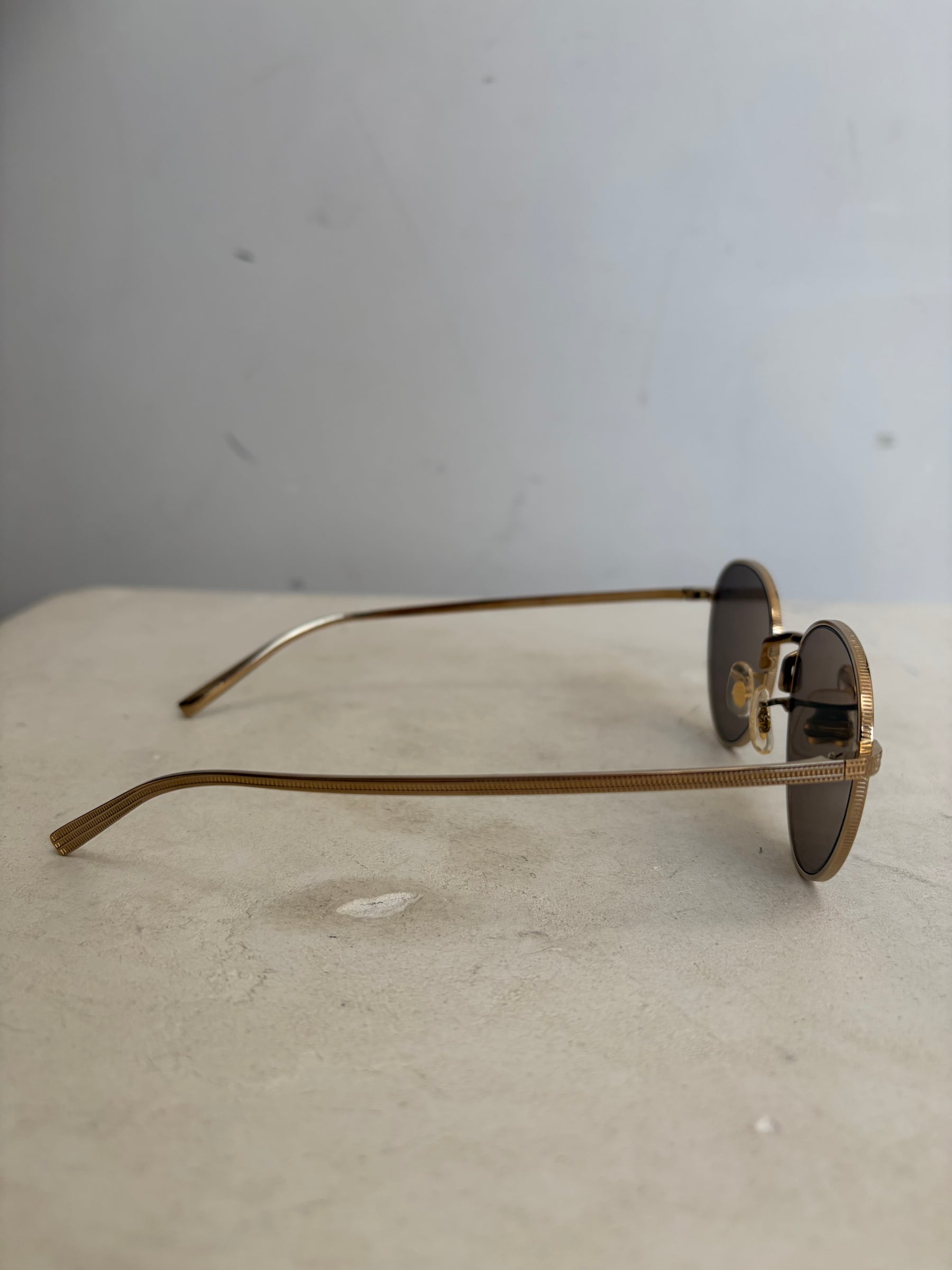Oliver Peoples Gold Frame Round Sunglasses
