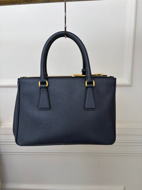 Prada Navy Saffiano Leather Galleria Small Tote