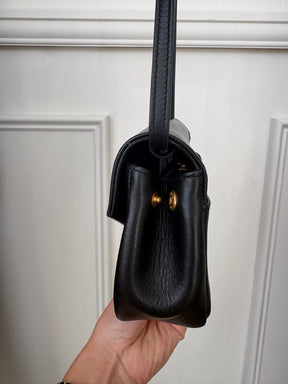 Saint Laurent Black Leather Envelope Crossbody bag