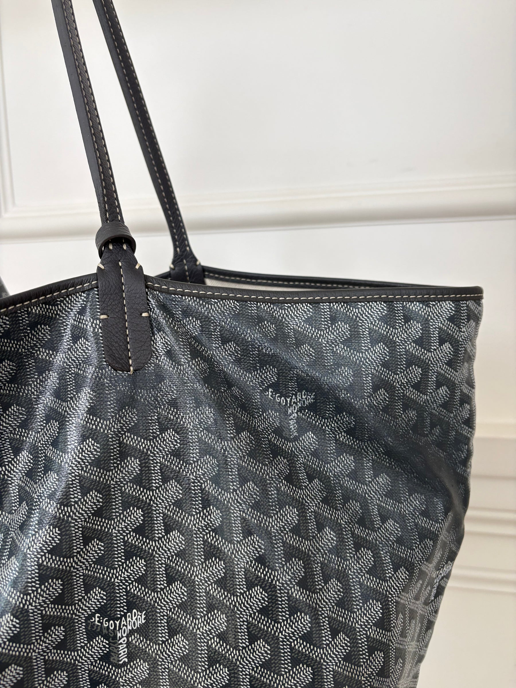 Goyard Saint Louis Coated Canvas GM Tote Bag Grey