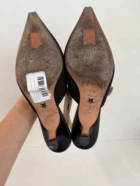 Dior Black Technical J'adior Slingback Heels, 39D