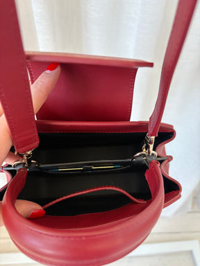 Cartier Red Leather Red Leather Mini Guirlande Top Handle Bag