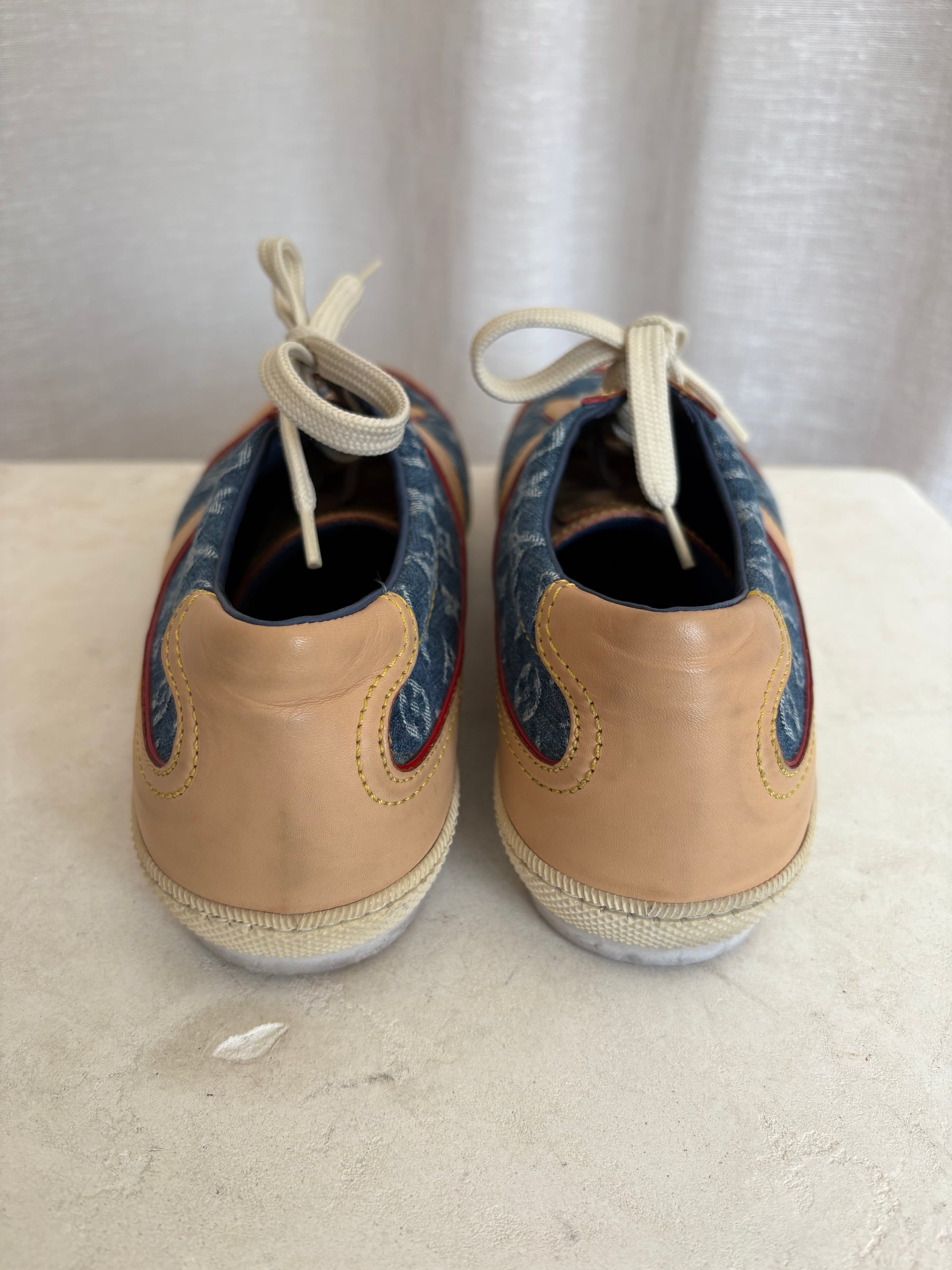 Louis Vuitton Blue Denim Monogram Sneakers, 38.5