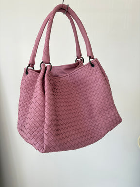 Bottega Veneta Mauve Intrecciato Leather Parachute Tote bag