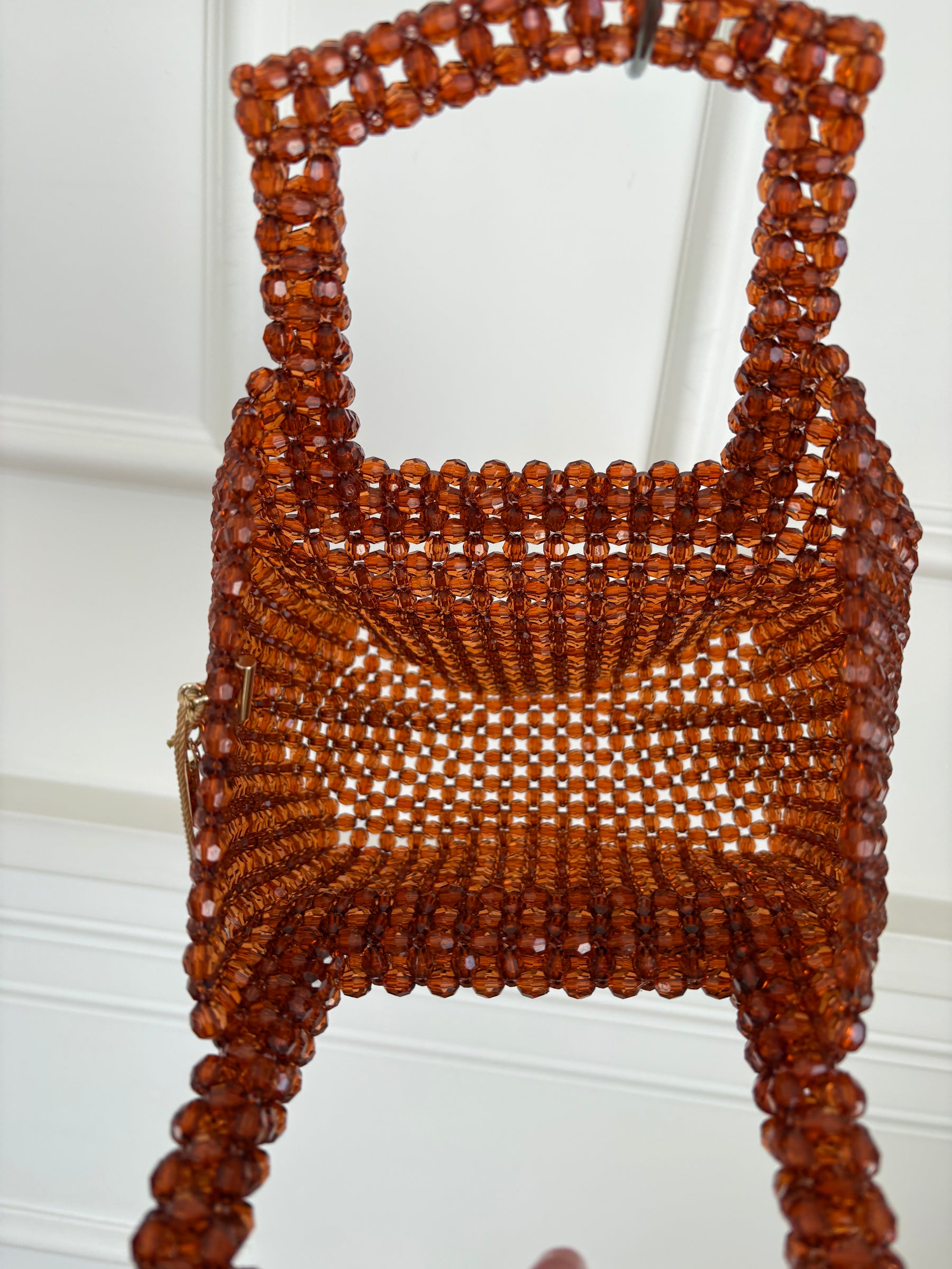 Scanlan Theodore Orange Mini Beaded Tote