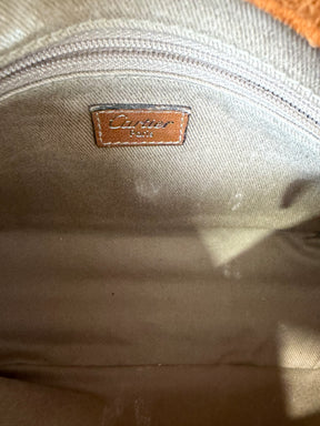 Cartier Tan Python Embossed Leather and Suede Shoulder Bag