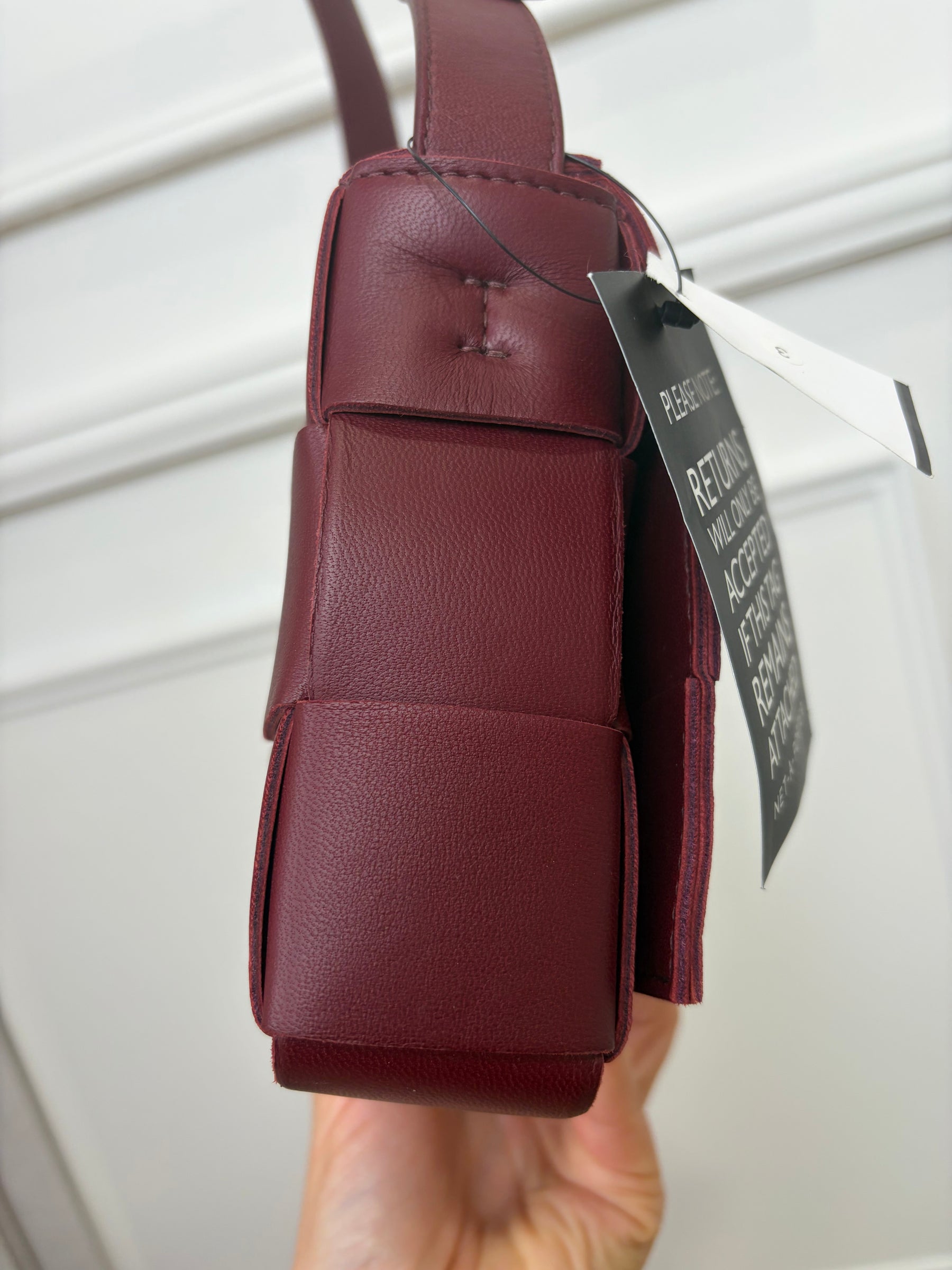 Bottega Veneta Burgundy Leather Cassette Bag