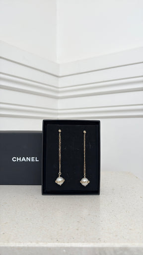 Chanel Pearl Drop Earrings Costume Jewellery