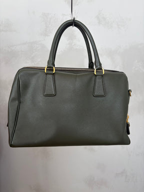 Prada Olive Green Saffiano Leather 'Lux Bower' Bag *missing strap*