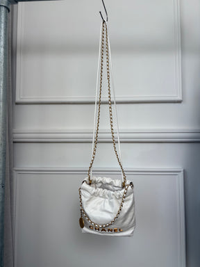 Chanel 22 Mini Hobo Bag In White