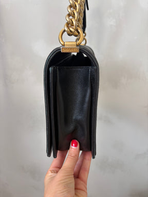 Chanel Black Leather 'New Medium' Boy Bag
