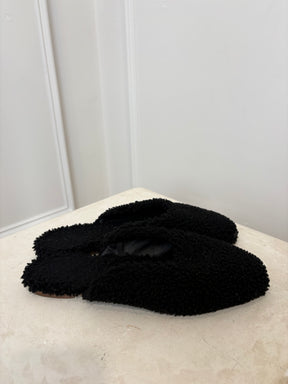 Sleeper Sheepskin Slippers Black, 40
