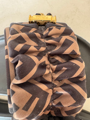 Fendi Feel Brown Satin Slides, 37