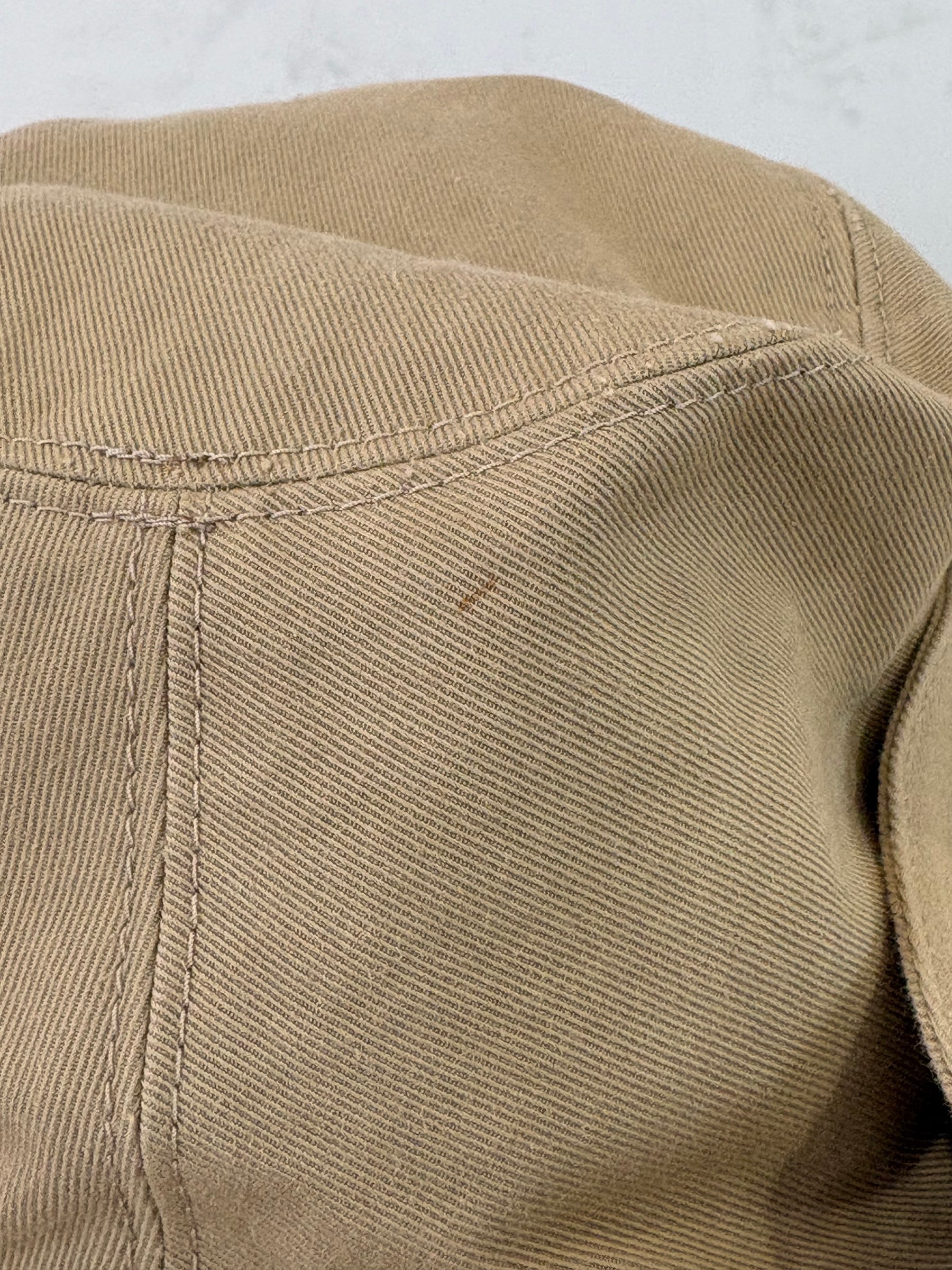 Miu Miu Beige Canvas Logo Cowboy Hat, L