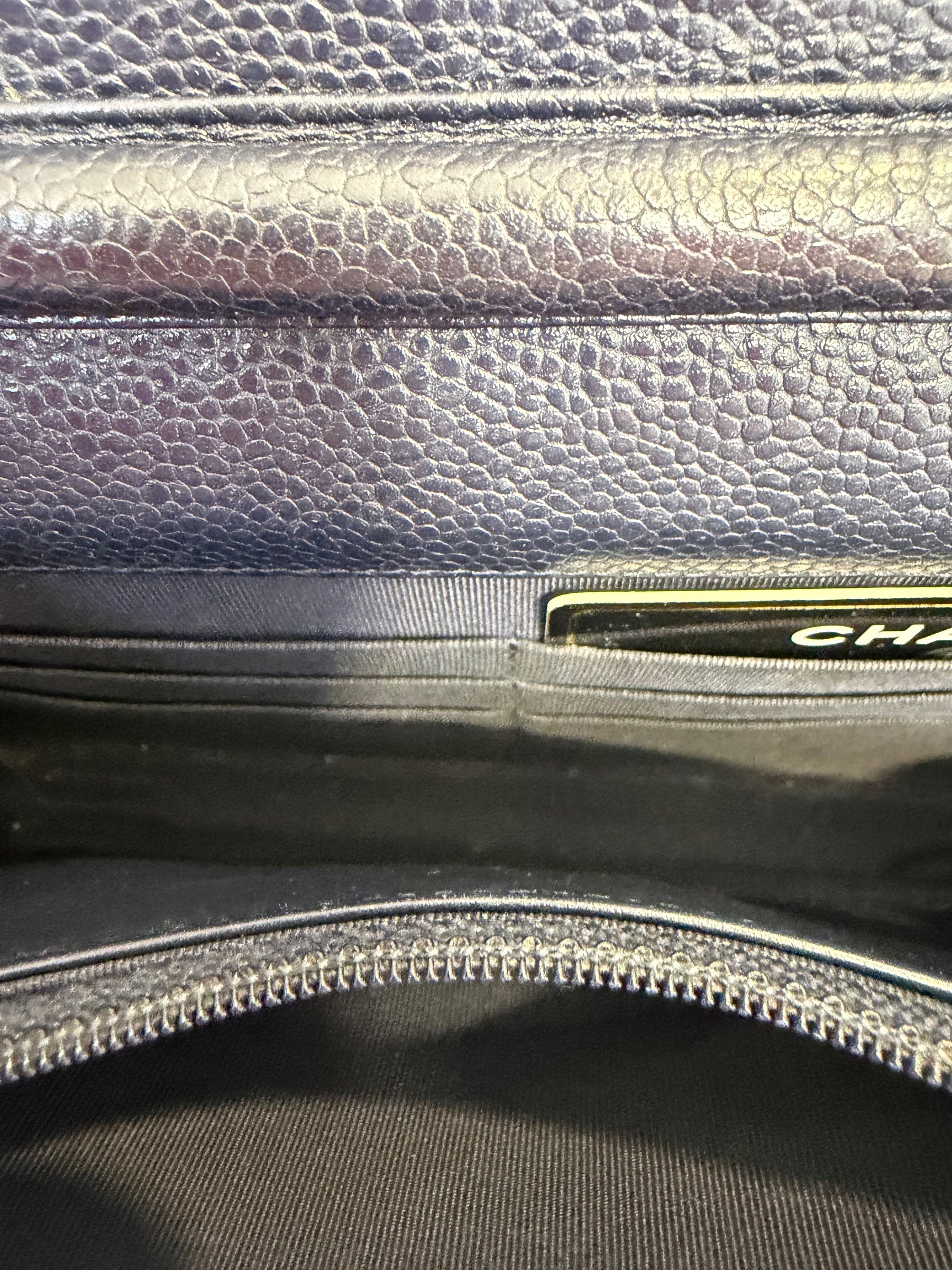Chanel Navy Caviar Leather Wallet on Chain