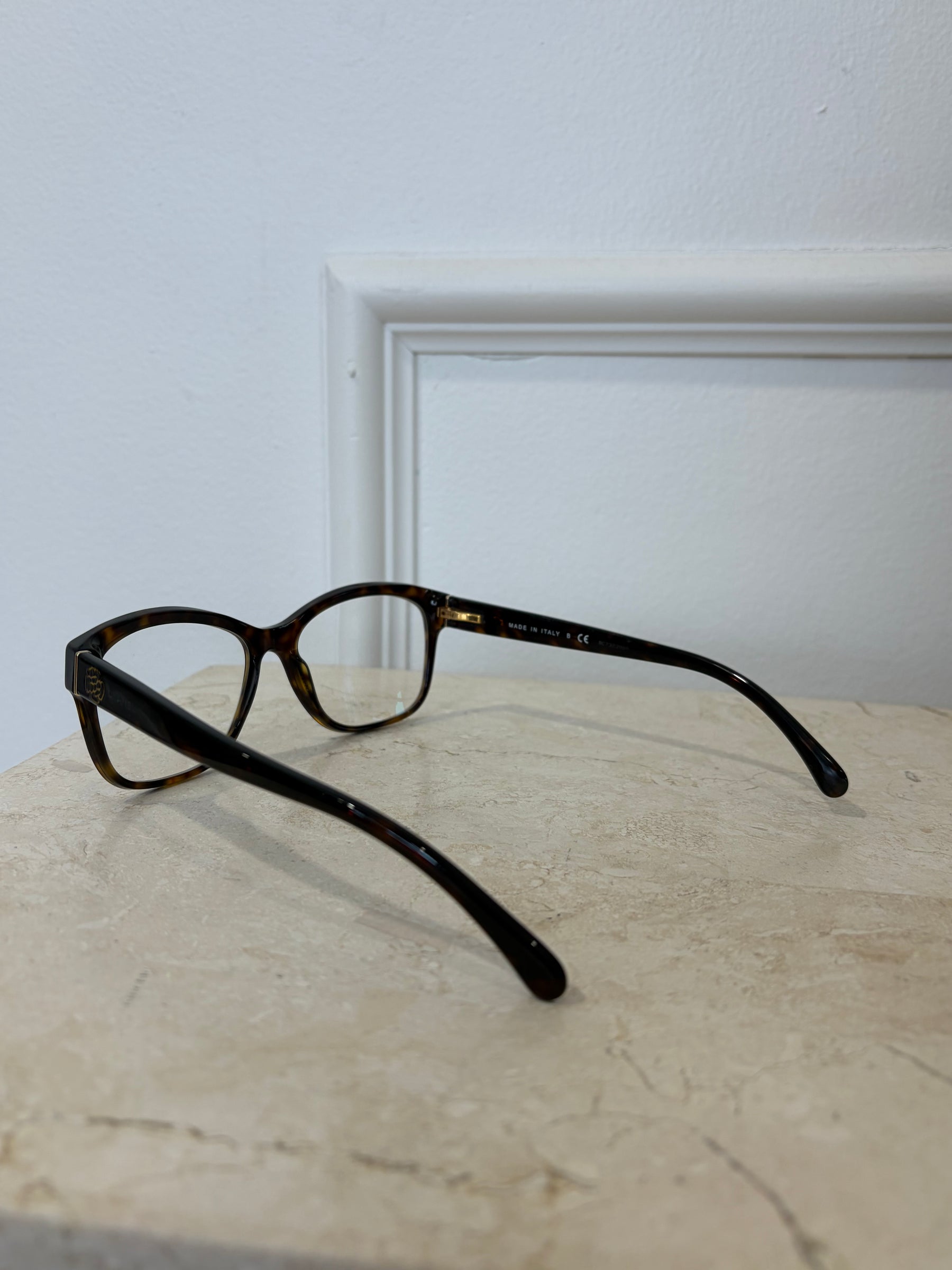 Chanel Brown Tortoiseshell Wayfarer Optical Glasses