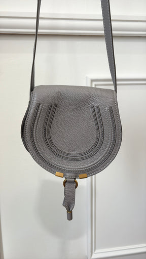 Chloé Grey Grained Leather Marcie Bag