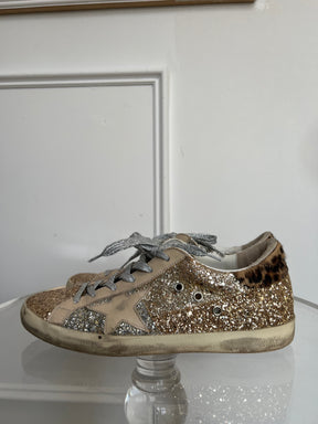 Golden Goose Super Star Glinter Sneakers Leopard Detail, 41