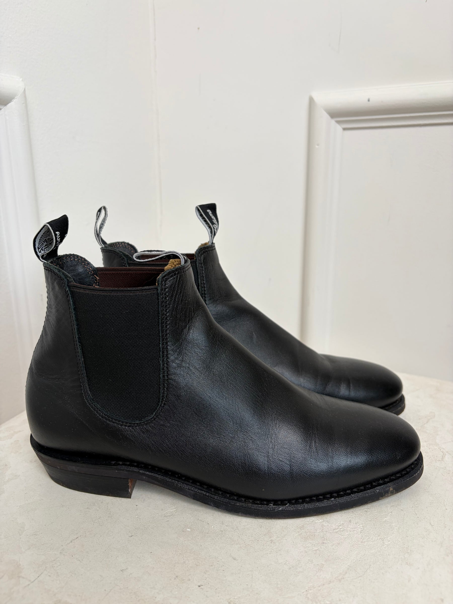 RM Williams Black Chelsea Boots, 38D