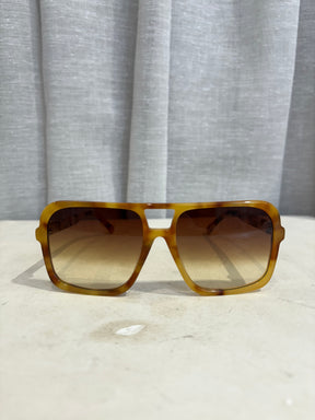Brésac Yellow Tortoishell Oversized Square Sunglasses