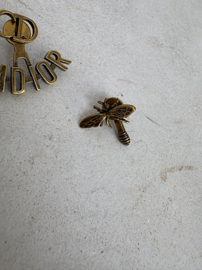 Dior Gold Tone Asymmetric 'J'adior' Bee Earrings